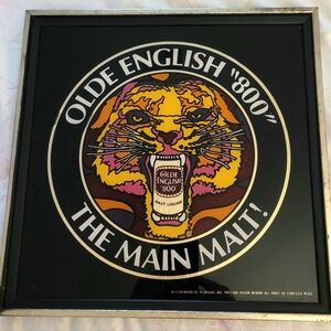 1981 Old English 800 Malt Liquor Beer Tiger Sign Blitz Pabst Milwaukee WI - EUC